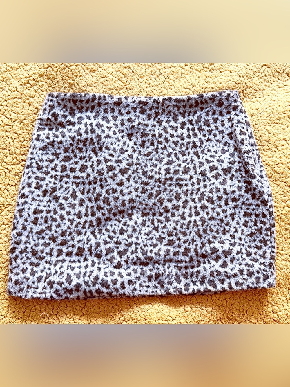 Jason Wu Black faux fur mini skirt with Leopard Trim size XS